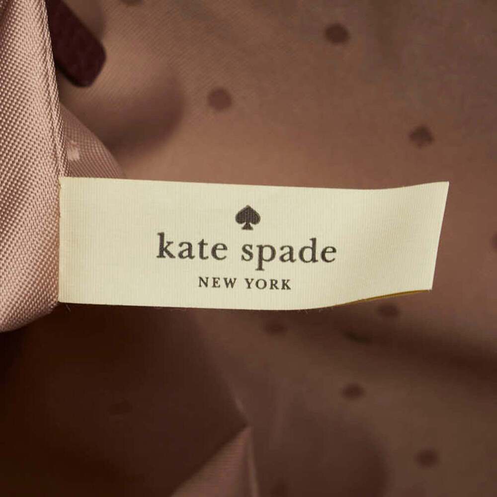 Kate Spade handbag tote bag in wine red, white, and black leather for women. - Picture 7 of 9